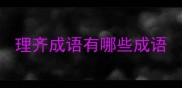 理齐成语有哪些成语