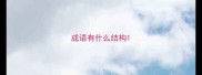成语有什么结构