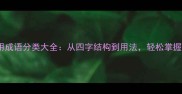 1000个常用成语分类大全从四字结构到用法轻松掌握汉语精髓