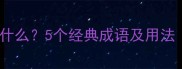 安的后面成语是什么5个经典成语及用法附真题练习