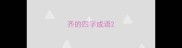 齐的四字成语
