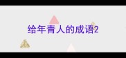 给年青人的成语