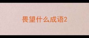 畏望什么成语