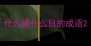 什么绳什么日的成语