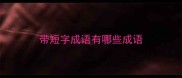 带短字成语有哪些成语