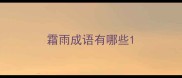 霜雨成语有哪些