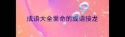 成语大全里命的成语接龙