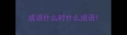 成语什么时什么成语