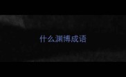 什么渊博成语