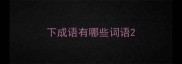 下成语有哪些词语