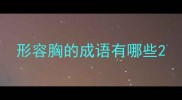 形容胸的成语有哪些
