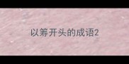 以筹开头的成语