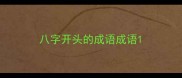 八字开头的成语成语