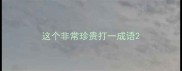 这个非常珍贵打一成语