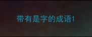 带有是字的成语