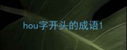hou字开头的成语