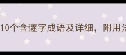 遂的成语有哪些10个含遂字成语及详细附用法示例与避错指南