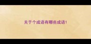 关于个成语有哪些成语
