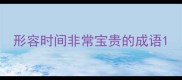 形容时间非常宝贵的成语