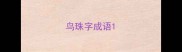鸟珠字成语