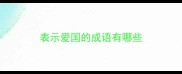 表示爱国的成语有哪些