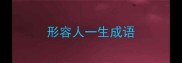 形容人一生成语