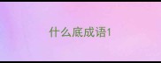 什么底成语