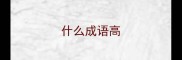什么成语高