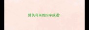 赞美母亲的四字成语