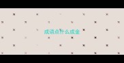 成语点什么成金