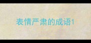 表情严肃的成语