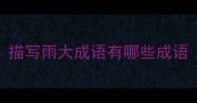 描写雨大成语有哪些成语