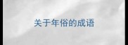 关于年俗的成语