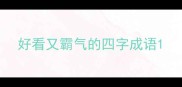 好看又霸气的四字成语