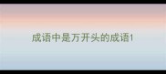 成语中是万开头的成语