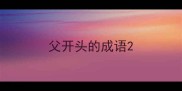 父开头的成语