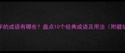 带环字的成语有哪些盘点10个经典成语及用法附避坑指南