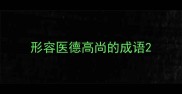 形容医德高尚的成语