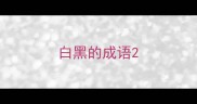 白黑的成语