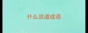什么说道成语