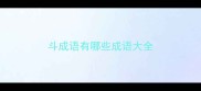 斗成语有哪些成语大全