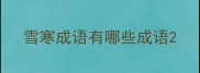 雪寒成语有哪些成语