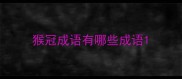 猴冠成语有哪些成语