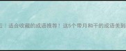 月下干云适合收藏的成语推荐这5个带月和干的成语美到窒息