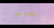 成语一什么错什么