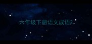 六年级下册语文成语