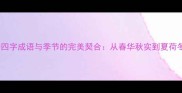 20个四字成语与季节的完美契合从春华秋实到夏荷冬梅