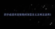 四字成语衣冠楚楚的深层含义及常见误用