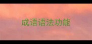 成语语法功能