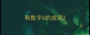 有数字6的成语